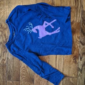 Gap size 4T Glittery reindeer long sleeve shirt